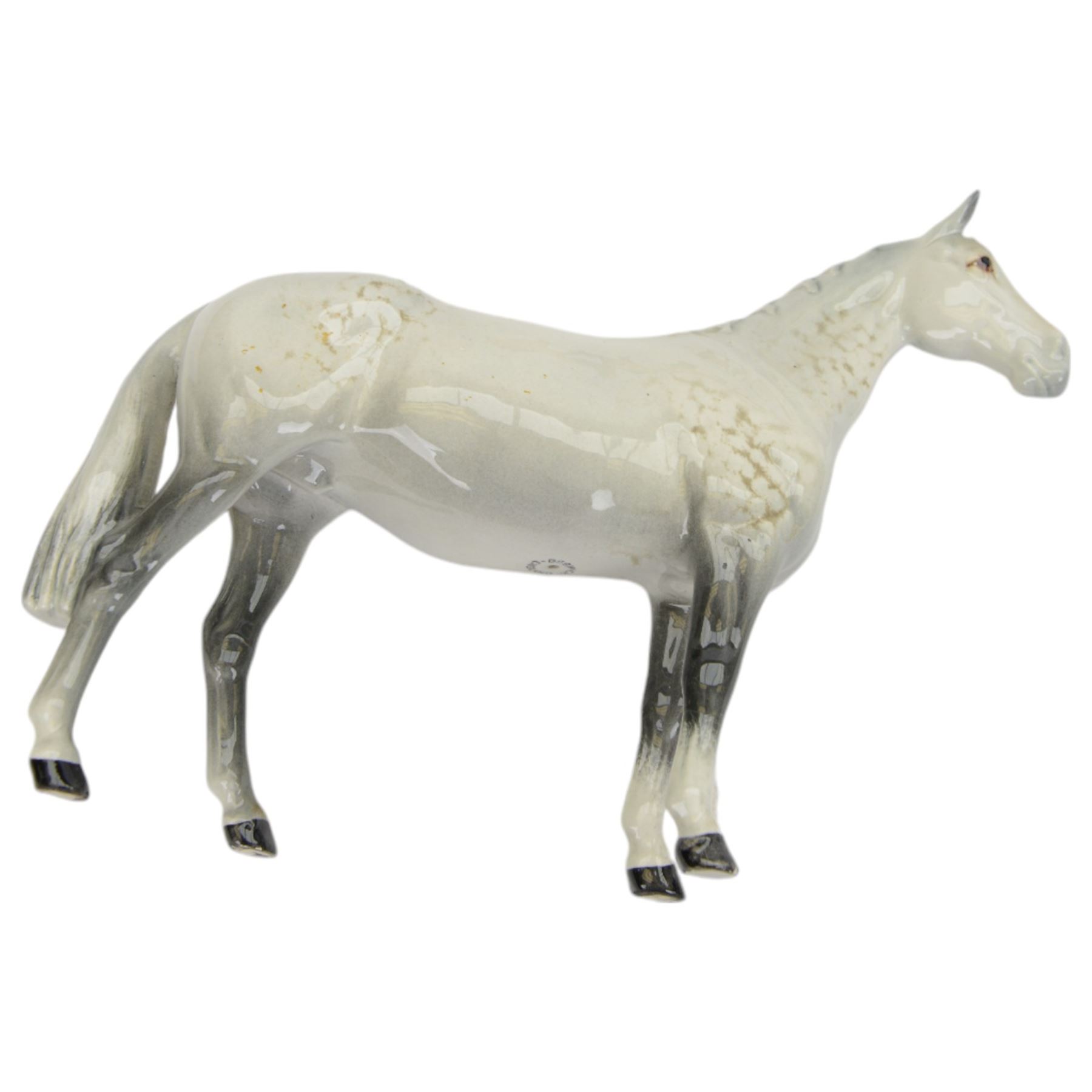 Five Beswick horses, including Skewbald Pinto no 1373, Dartmoor 1642, Dunn Highland no 1644 etc