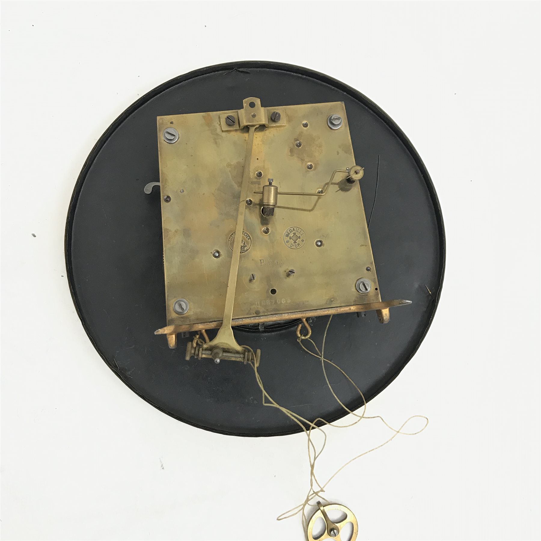 Early 20th century Gustav Becker clock movement, enamel Roman dial with subsidiary seconds dial