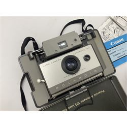 Canon EOS10 camera body serial no 1356392, with 'hama Sky 1A M58 35-135mm lens together with Exakta Varex, model VX IIa, Kodak Junior; Polaroid Automatic 103; and various camera accessories and equipment 