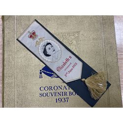The Daily Express Coronation Souvenir picture book 1937, together with boxed Spode Selby Abbey plate and boxed Wedgwood West Riding of Yorkshire County Council plate 