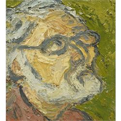Barry De More (Yorkshire 1948-2023): 'Self Portrait - Man with Glasses, oil and impasto on...