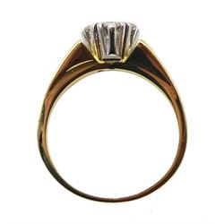 Gold four stone diamond ring, stamped 18ct
