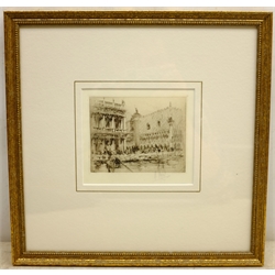  William Walcot (British 1874-1943): 'Piazza San Marco, Venice', drypoint etching signed in pencil pub. 1917, 10cm x 12.5cm  