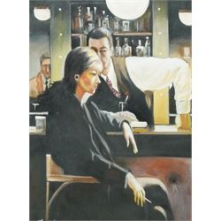 After Jack Vettriano (Scottish 1951-2025): 'Cocktails and Broken Hearts', oil on unstretch...