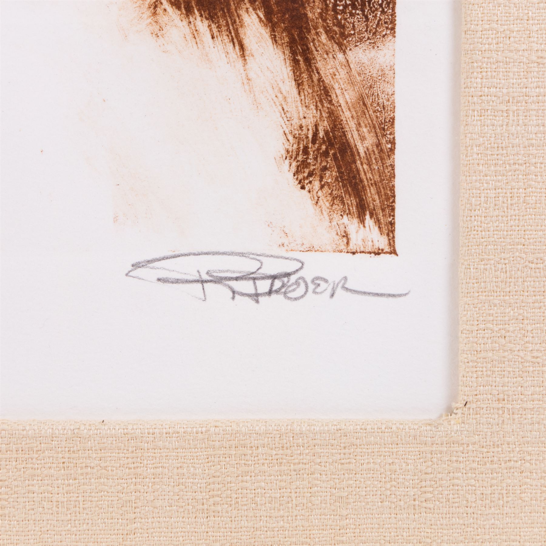 Roger Broer (American 1945-): Painted Faces - Tatanka Series, monotype signed and titled 32cm x 24cm