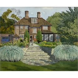 J E Perkins (British 20th century): House Landscape, watercolour signed 35cm x 42cm