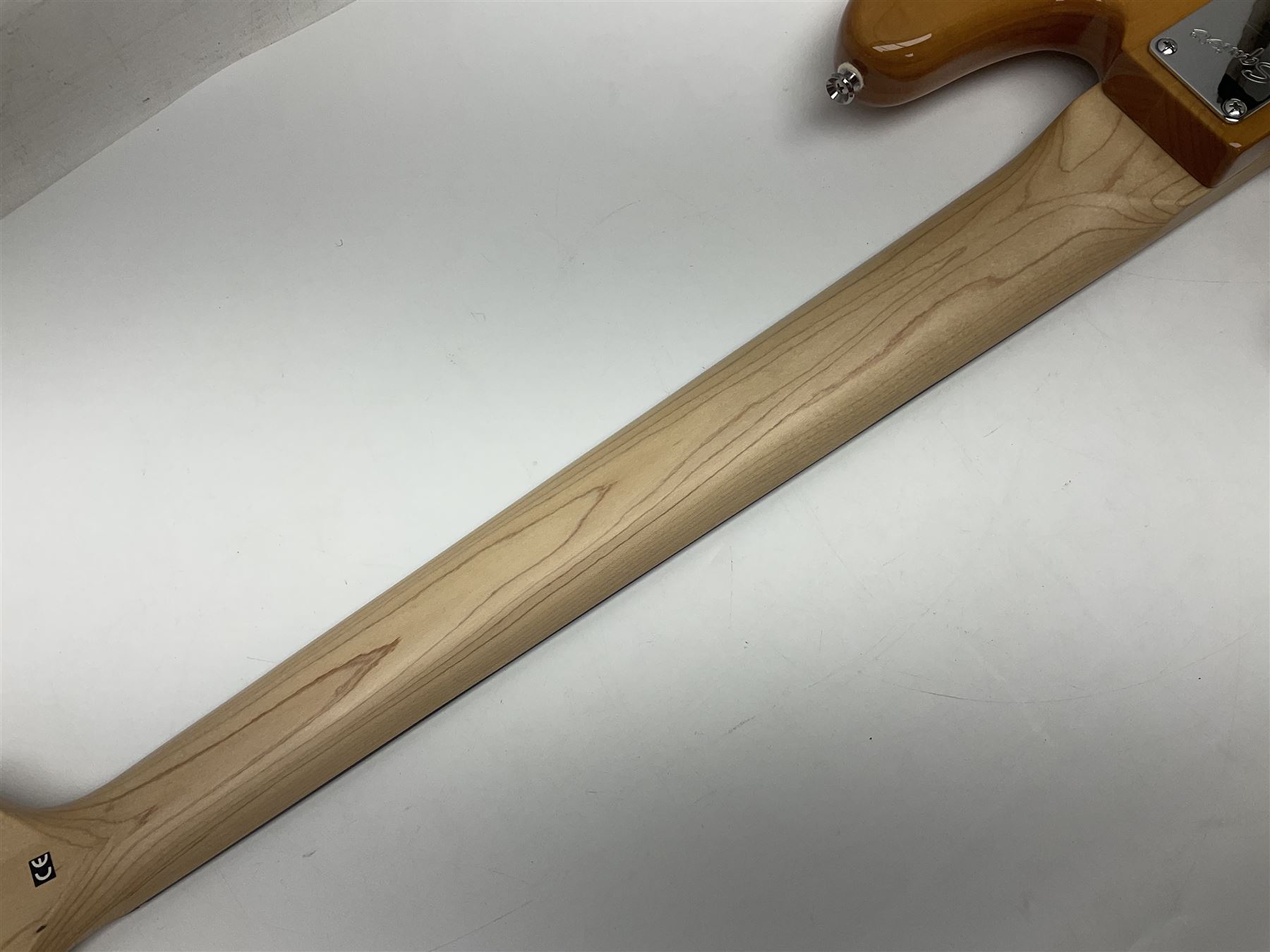 Fender Squier five-string jazz bass guitar; natural finish with Duncan Designed pick-ups; serial no.ICS11097557; L118cm