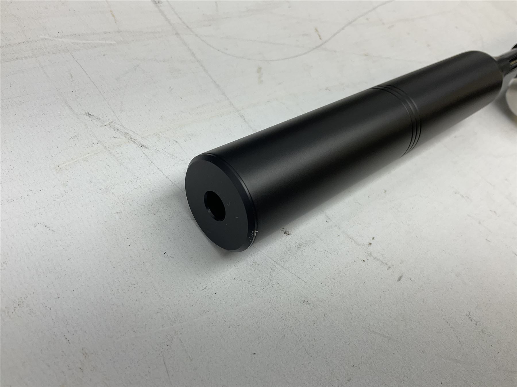 Air Arms Model S410F Classic .177 multi-shot compressed air rifle with bolt action, underside pressure gauge, chequered pistol grip, moderator and Hawke Sport HD 3-9x50 scope L112cm; in Anglo Arms camouflage sleeve with spares, tool kit, magazine and instruction manual