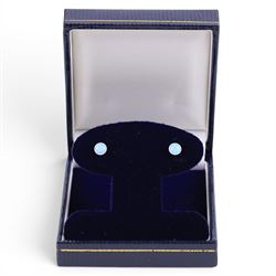 Pair of silver opal stud earrings, boxed