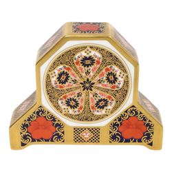 Royal Crown Derby 1128 Old Imari mantel clock, with box, H11cm