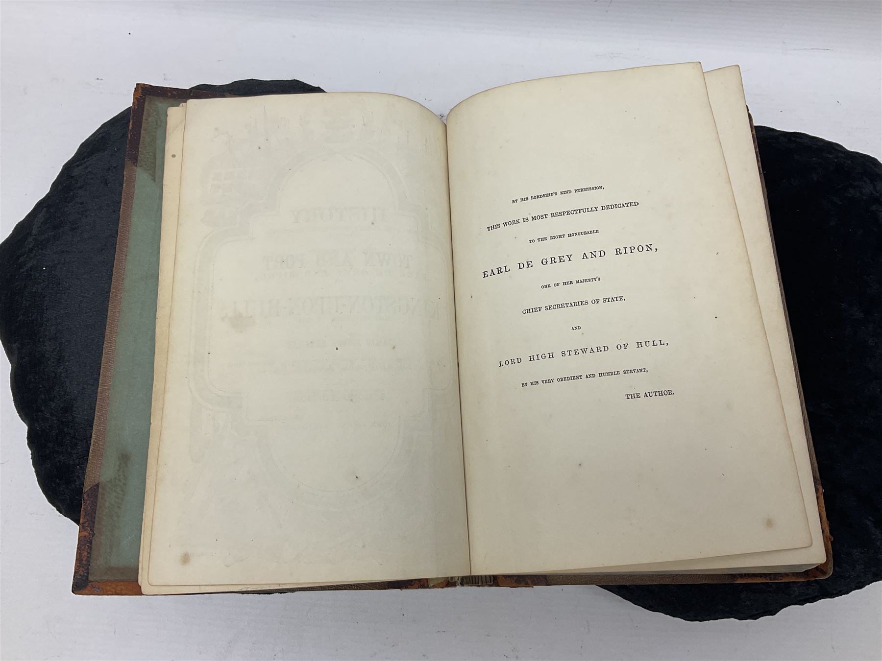 Sheahan, James Joseph, History of the Town & port of Kingston upon Hull, Second edition, John Green Beverley, 1866, folding frontis, map and engraved plates, together with another example of the same, (2)