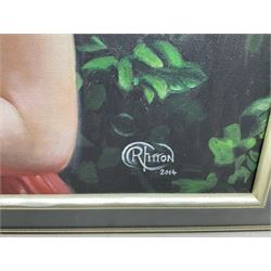 Ruth Fitton (British 1985-): 'Silent Glory', oil on canvas signed and dated 2014, titled verso with artist's studio labels 50cm x 40cm