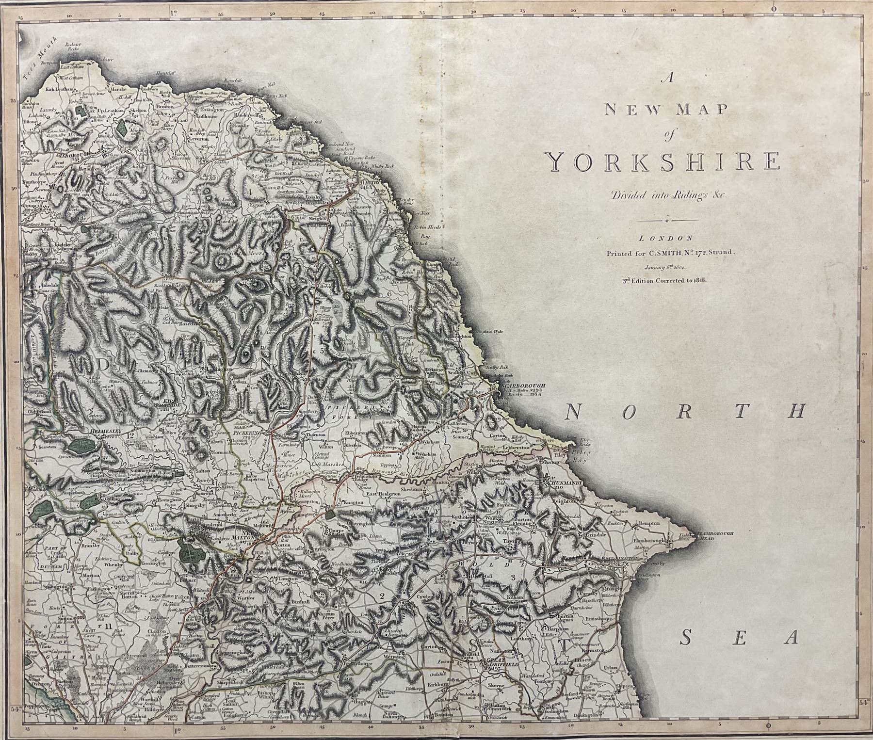 Charles Smith (British 18001852) 'A New Map of Yorkshire Divided into
