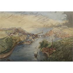 Attrib. John Ruskin (British 1819-1900): 'Whitby', watercolour unsigned, labelled verso 24cm x 35cm