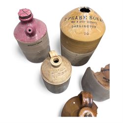 Ten Stoneware Flagons, from Scarborough, Darlington and other places