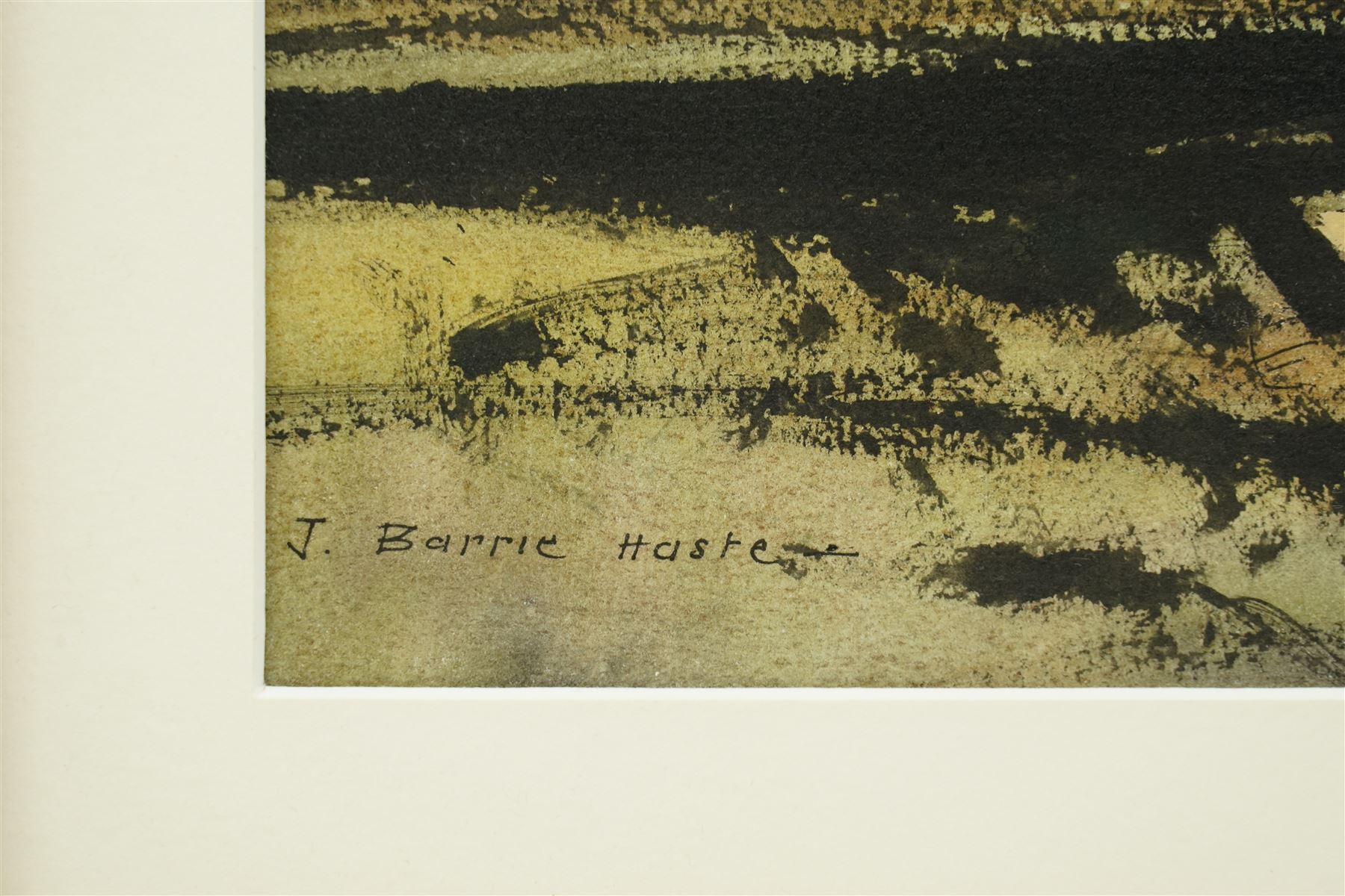 John Barrie Haste (British 1931-2011): Northern British Townscape with Figures, watercolour signed 47cm x 65cm