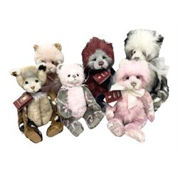 Six Charlie Bears, comprising limited edition Julia CB202007A, limited to 3000, Stollen CB171738, Bundle CB181868A, Kerri CB171757, Sandie CB171763B, each designed by Isabelle Lee, each with tags, and an example CB161631B lacking tag