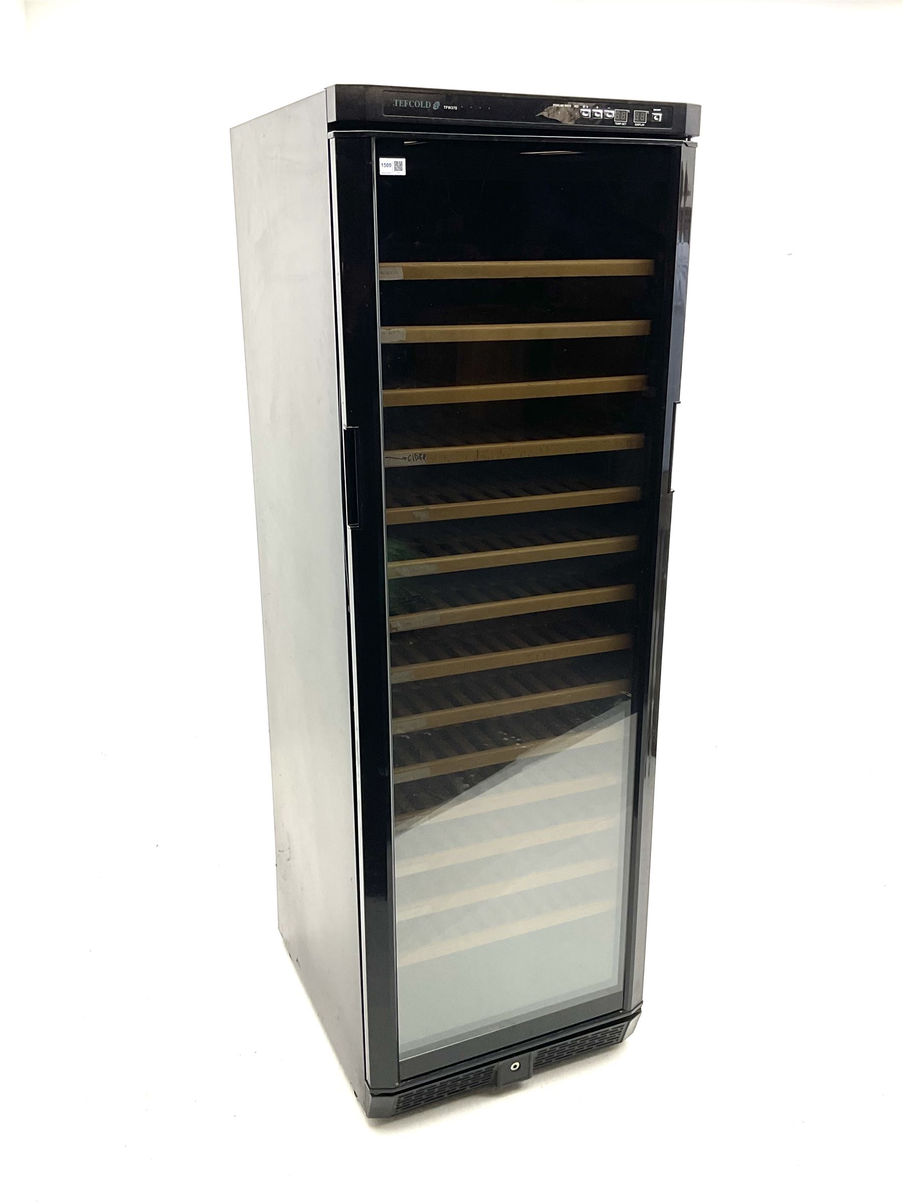 TEFCOLD TFW370 wine cooler/ fridge, glass door, black finish 