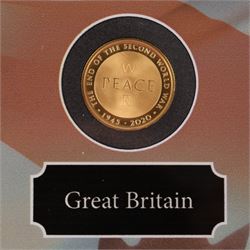The London Mint Office 'The 2020 World War II Western Allied Set', comprising United States of America one tenth ounce gold five dollar coin, United Kingdom fine gold proof twenty-five pound coin, France fine gold proof fifty euro coin, and Canada 14ct gold proof one hundred dollar coin, cased with certificate
