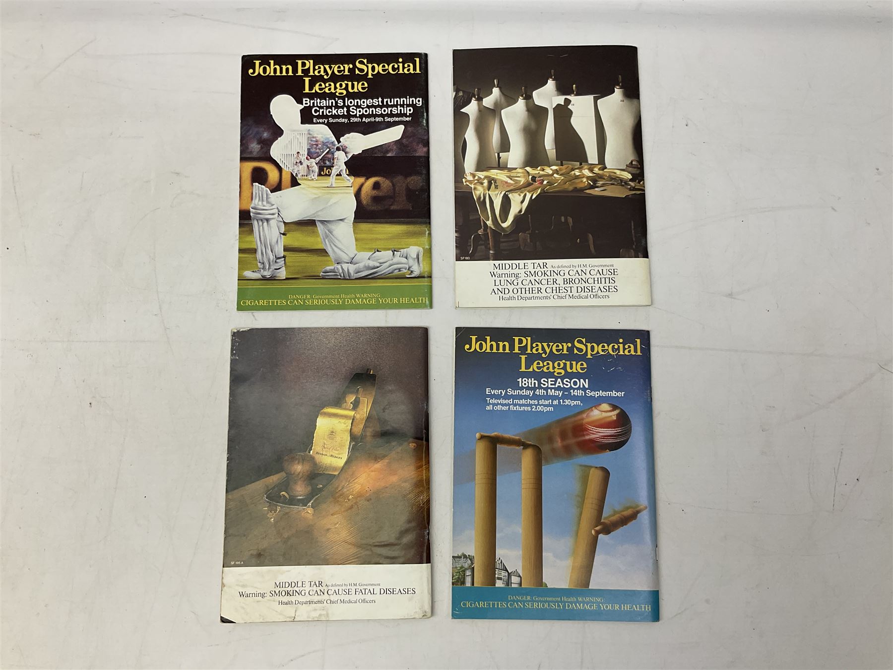 Four mid-late 1980s cricket programmes to include signed England vs Pakistan 1987 example, signed Bill ( Charles William Jeffrey ) Athey and two others indistinct 