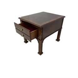 Georgian design mahogany lamp table, fitted with single drawer