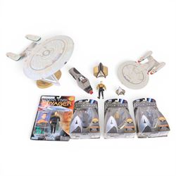 Four carded Playmates Star Trek figures, comprising Ensign Harry Kim, Galaxy Collection Ki...