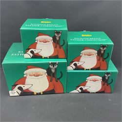 Four Coalport Characters Raymond Briggs Father Christmas figures, comprising My Best Friends, In thee French Style, Christmas Begins and Lazy Days, all with certificates and original boxes
