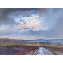 Tom Harland (Yorkshire 1945-2012): 'August Thunderstorm over Bransdale', oil pastel on boa...