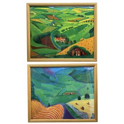 David Hockney (British 1937-); two landscape prints overall 55cm x 66cm (2)