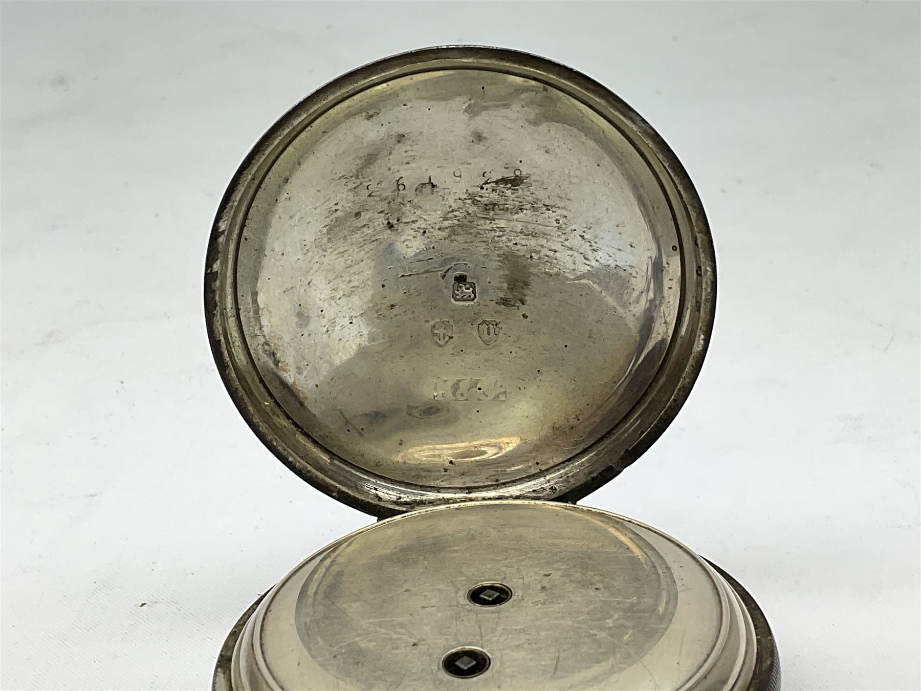 Silver cased pocket watch, hallmarked, the dial marked Kay's ''Perfection Lever'' Swiss Made