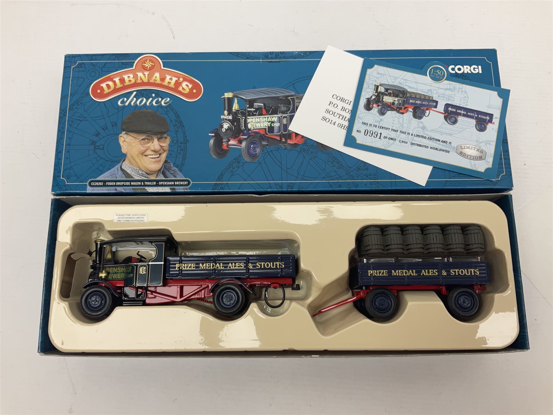 Eight Corgi die-cast models - four limited edition Vintage Glory of Steam Nos.80002, 80005, 80201 & 80205; all boxed with certificates; Classics Showman's Range No.27602; Dibnah's Choice No.CC20202; Road Transport heritage No.CC13306; and Premium limited edition Brewery No.11801; all boxed (8)