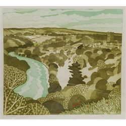 John Brunsdon (British 1933-2014): 'Richmond', limited edition coloured etching signed titled and numbered 7/150 in pencil 45cm x 50cm with full margins (unframed)