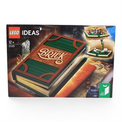 Two Lego Ideas sets, comprising Pop Up Book no. 21315 and Ship in a Bottle no. 21313, both boxes