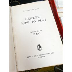 Large quantity of cigarette/tea cards, some loose and in albums, including Carreras, Bond, etc, contained within six tins, together with a Cricket How to Play book