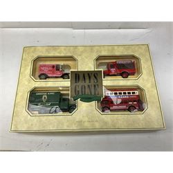 Various makers - forty-five modern die-cast models by Matchbox MOY, Days Gone, Lledo, Corgi etc including single models and sets, 1977 Silver Jubilee State Landau, commercial and promotional vehicles, passenger coach and horses, RAF etc; all boxed (45)