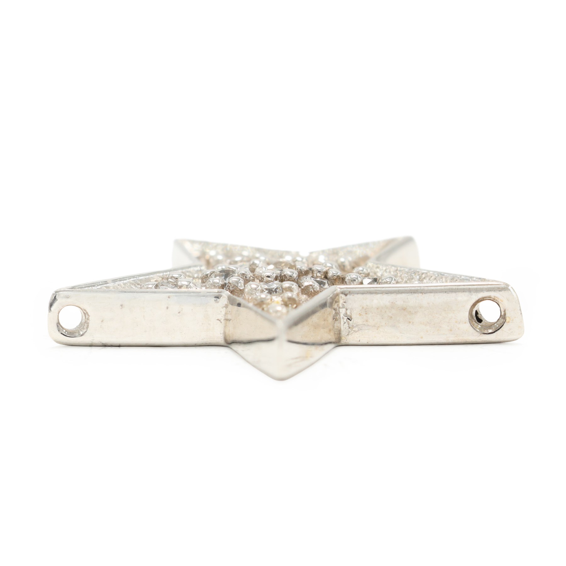 14ct white gold diamond star pendant, pave set with ten round brilliant cut diamonds
