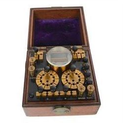 Early 20th century Telegraph Works Line Testing Set, no. 737, stamped Telegraph Works Silv...