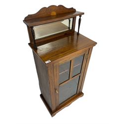 Late Victorian rosewood music cabinet, enclosed by glazed door