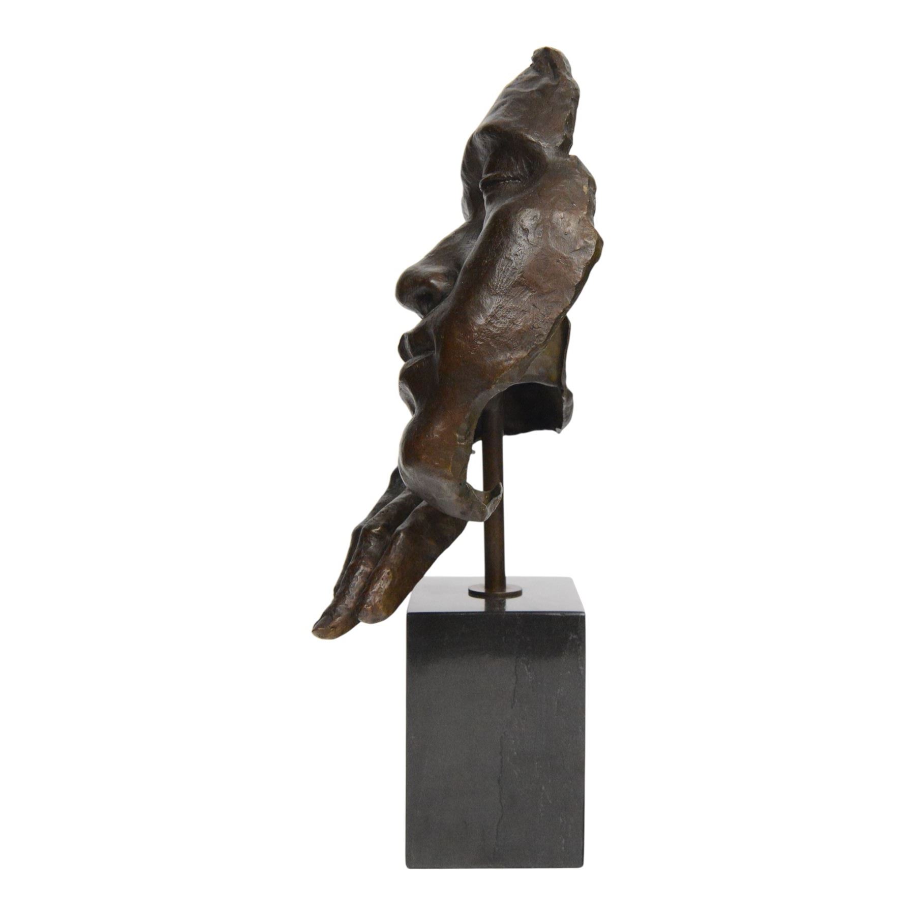 After Salvador Dali (Spanish 1904-1989): Dreams, bronze figure with head resting on hand H39cm