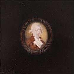 English School (Early 19th Century): Georgian Gentleman, portrait miniature on ivory unsig...
