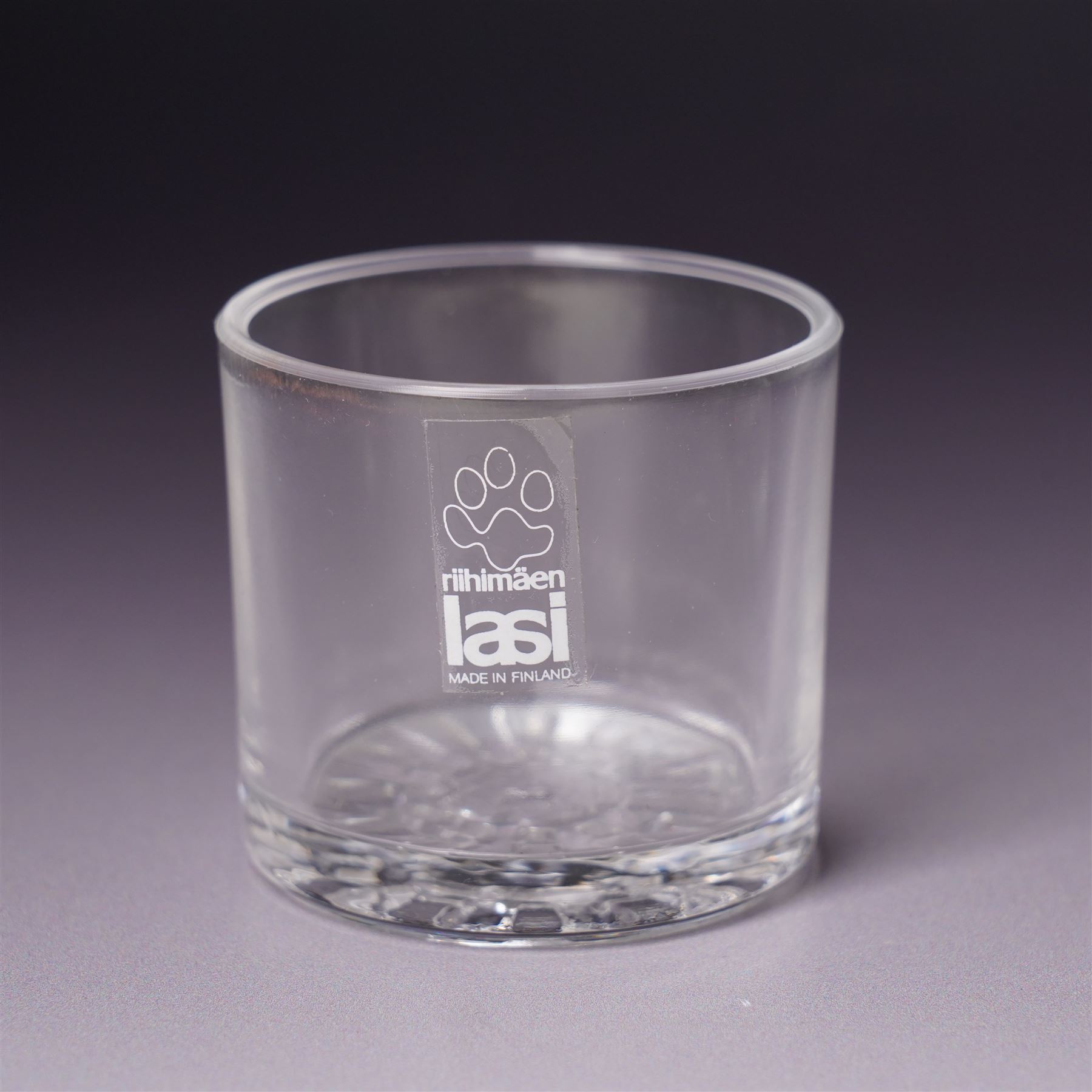 Nanny Still (Finland 1926-2009); decanter with four vodka glasses, decorated with a rose and the Finnish flag, H18cm 