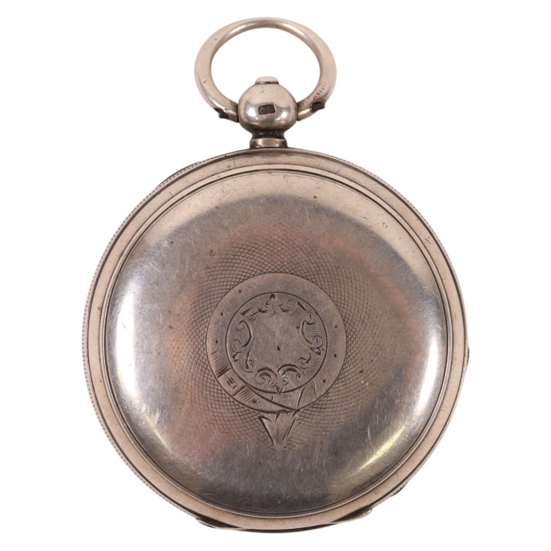 Victorian silver lever pocket watch by Waltham Mass, No. 1290100, case also by Waltham Watch Company, Birmingham 1884