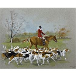 Chris Mills (British 20th century): 'Bramham Moor' Hunt, watercolour signed titled and dated '90, 35cm x 43cm