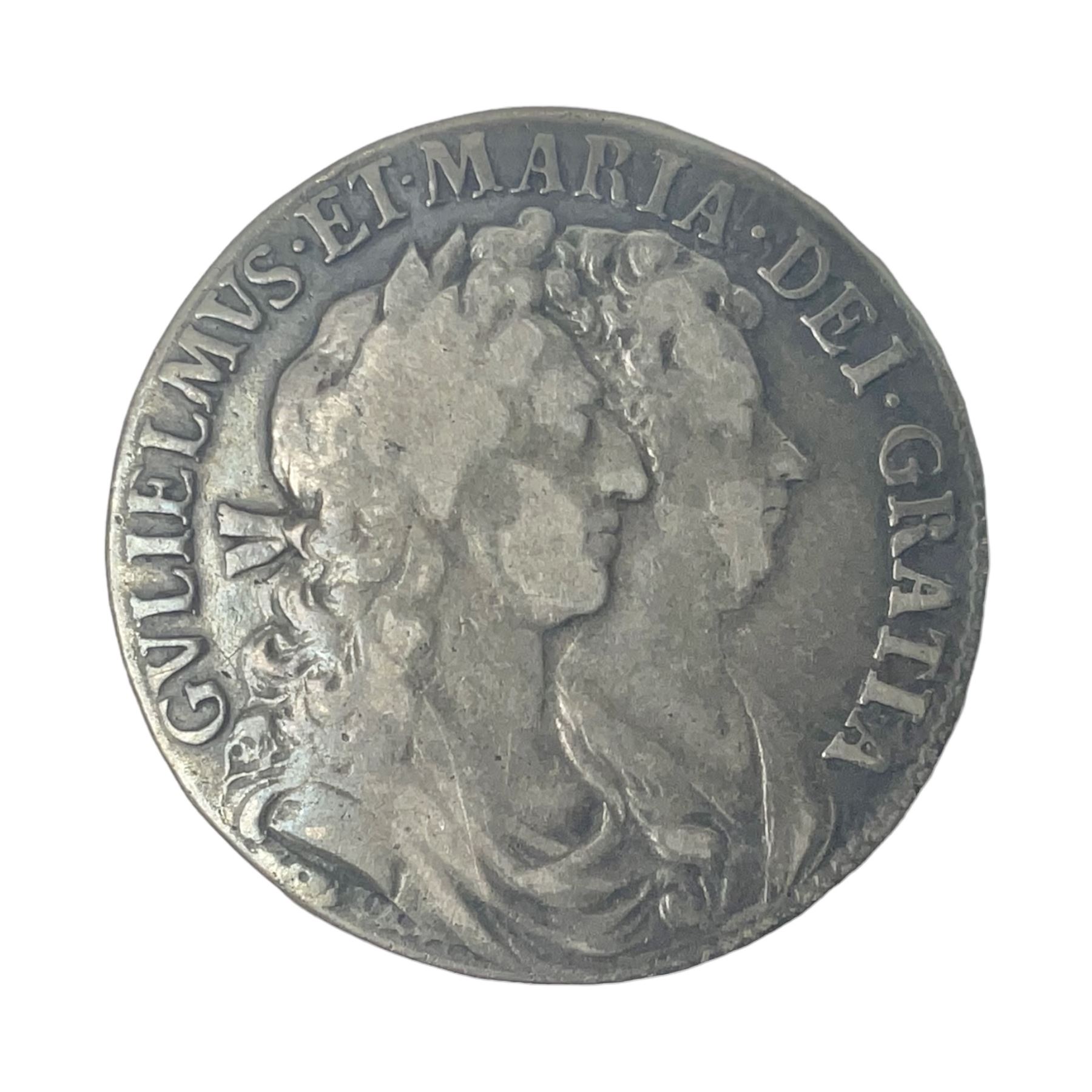 William and Mary 1689 halfcrown coin