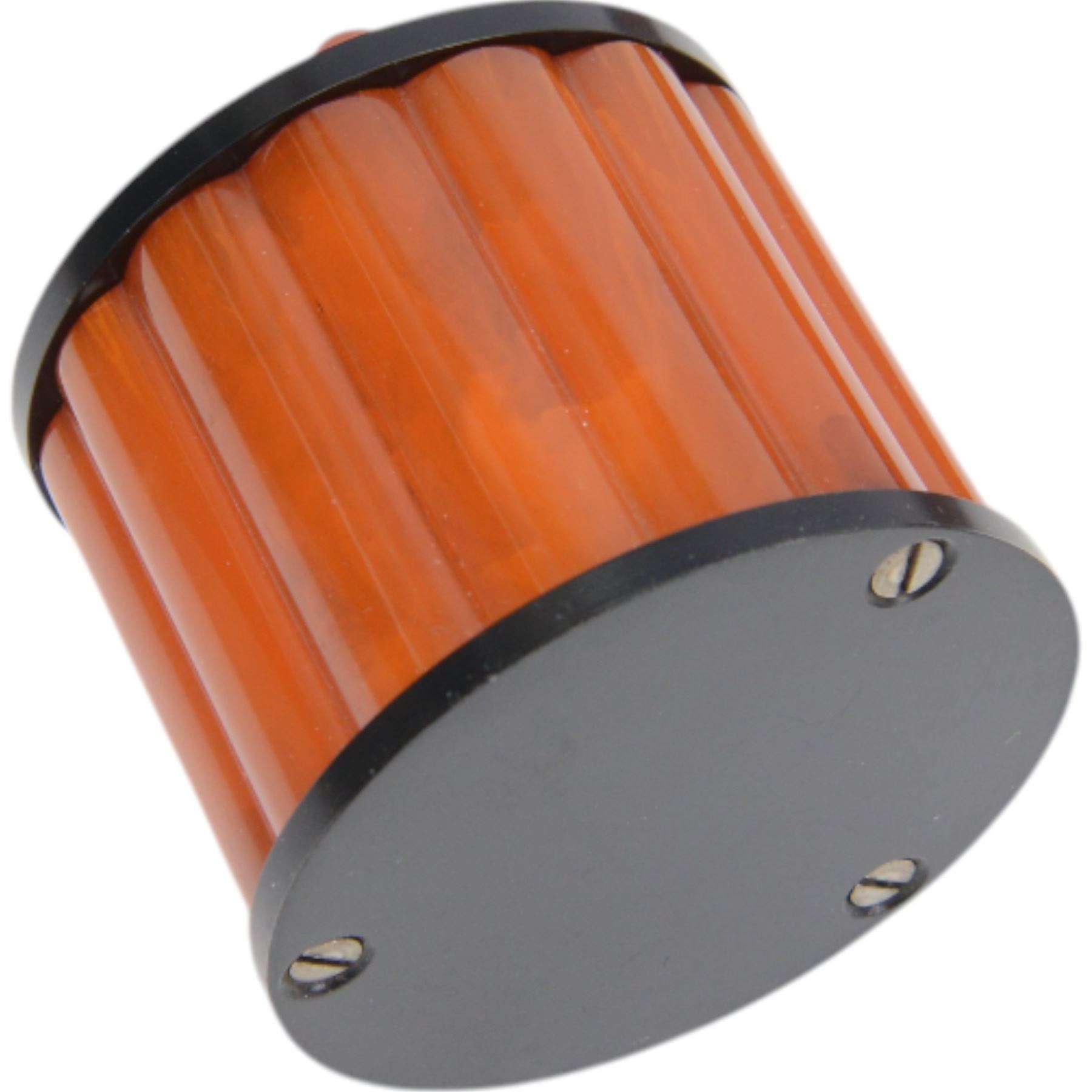 Art Deco phenolic Bakelite dressing table set, comprising three circular jars with lids and a pin dish, all upon a rectangular tray with black handles tray 30x19cm 