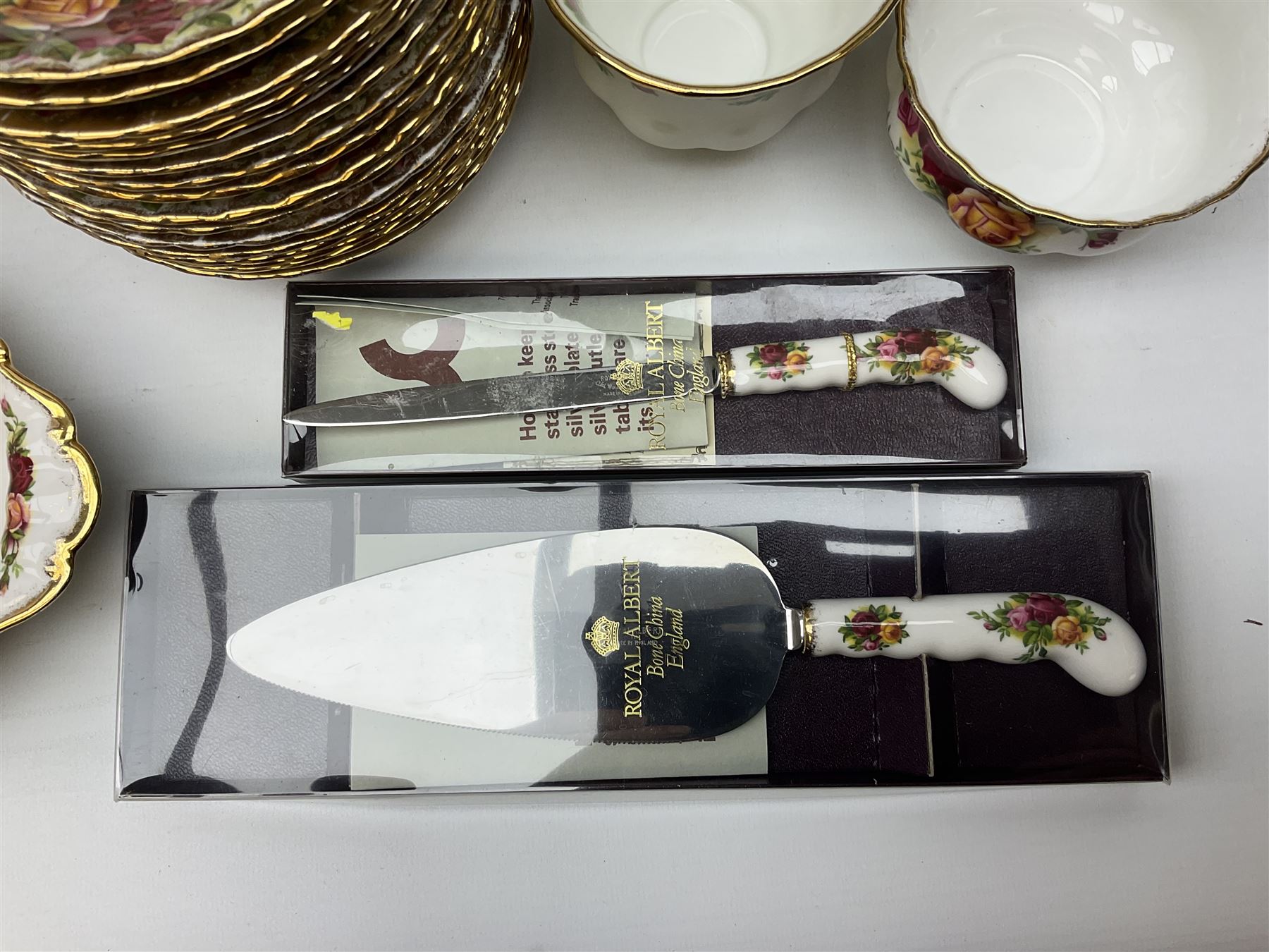 Royal Albert Old Country Roses pattern tea and part dinner service, to include teapot, two open sucriers, two jugs, thirteen cups and saucers, sixteen dessert plates, two cake plates, twelve dinner plates, sauce boat and saucer, etc (approx 114) 