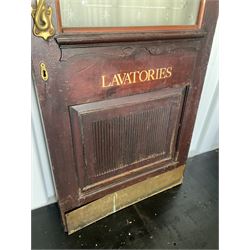 Early 20th century hardwood door, with etched “smoke room'' Glass panel. - THIS LOT IS TO BE COLLECTED BY APPOINTMENT FROM DUGGLEBY STORAGE, GREAT HILL, EASTFIELD, SCARBOROUGH, YO11 3TX