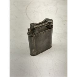 Dunhill silver plated lift-arm lighter, of rectangular form with engine turned decoration, signed Dunhill, base impressed Pat. No. 390107, H5cm