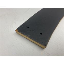 Cast iron Flying Scotsman arched railway type sign, L70cm