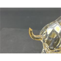 Swarovski Crsytal Society coloured animals, comprising zebra, giraffe and water buffalo, tallest H17.5cm